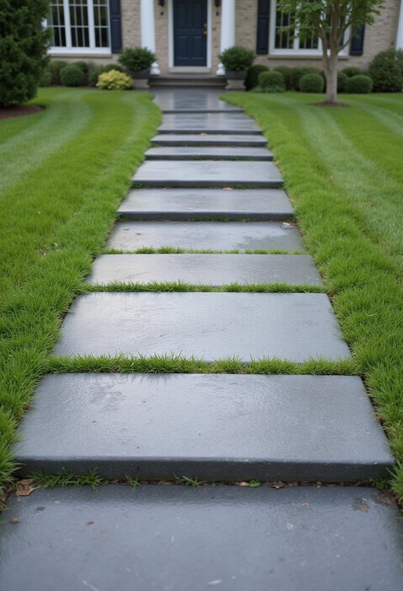 modern geometric stone pathways