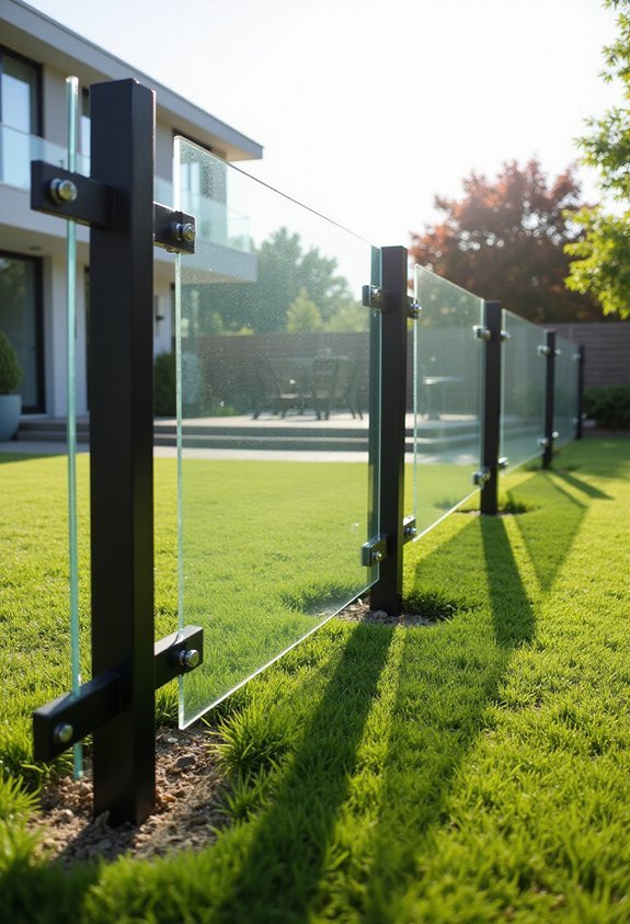 modern glass panel fencing
