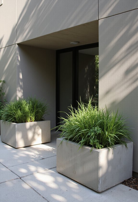 modern industrial concrete planters