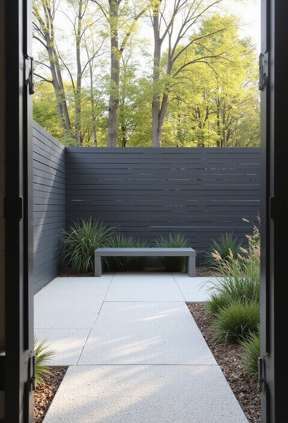 modern slatted privacy fences