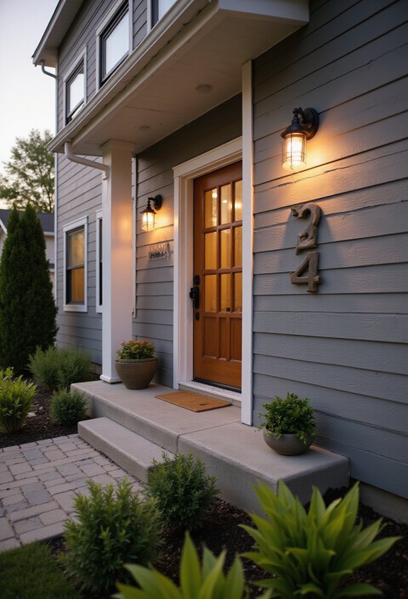 modern visible house numbers