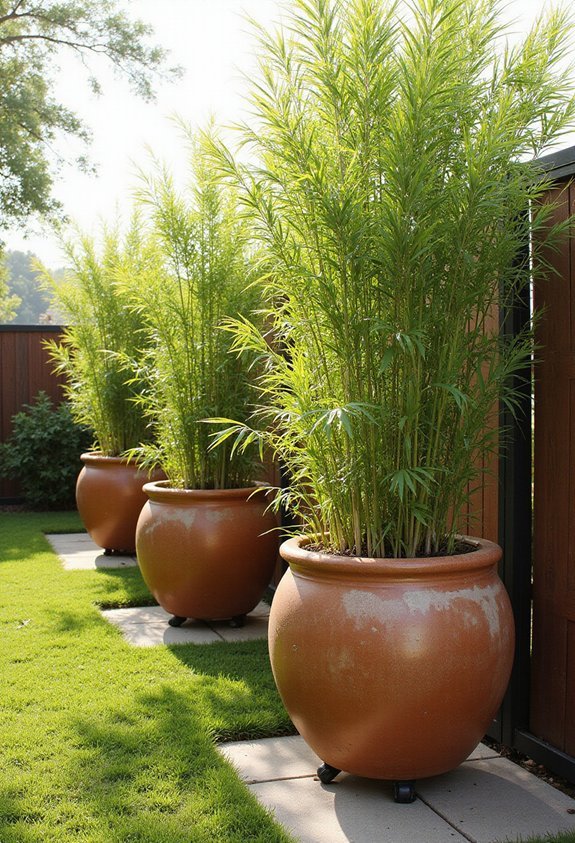 movable evergreen plant privacy barriers