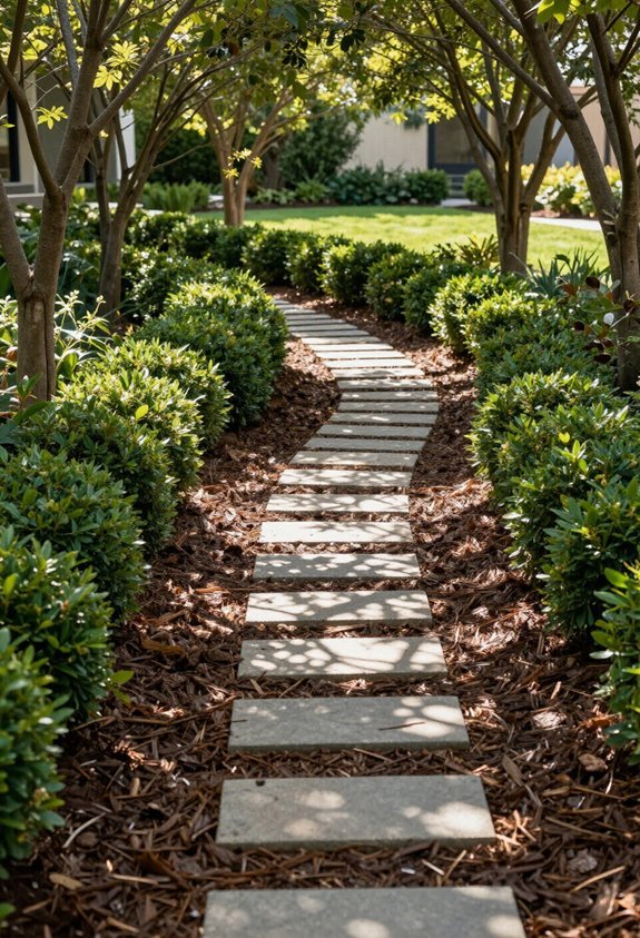 mulch pathways enhance landscaping