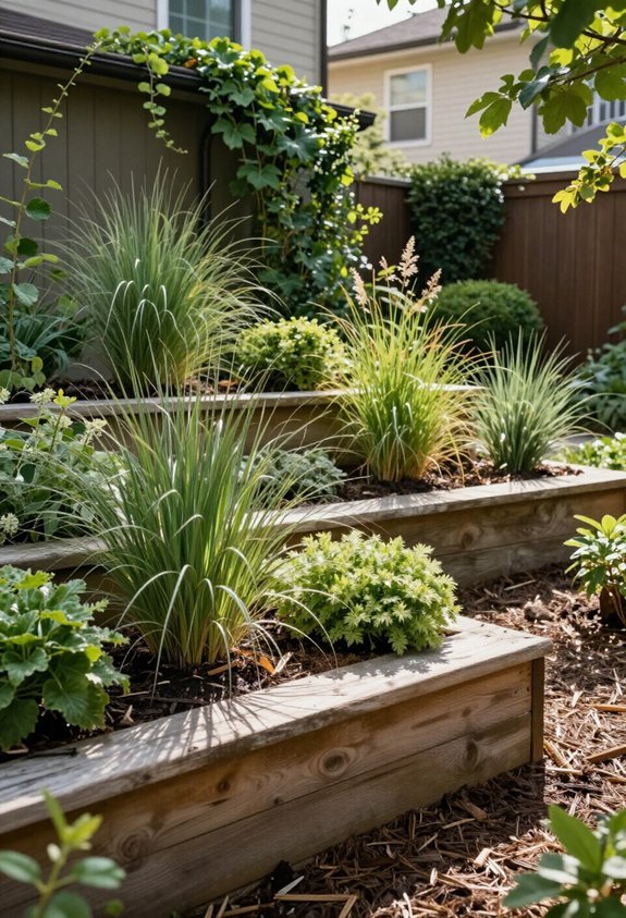 multi layered privacy garden beds