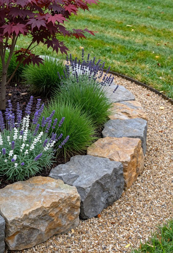 natural stone garden edging