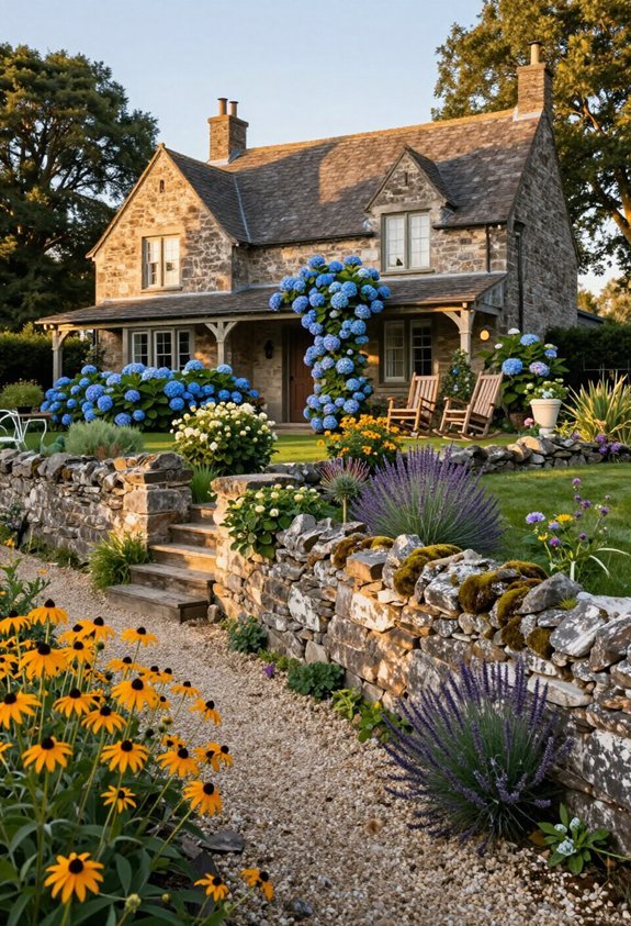 natural stone garden walls