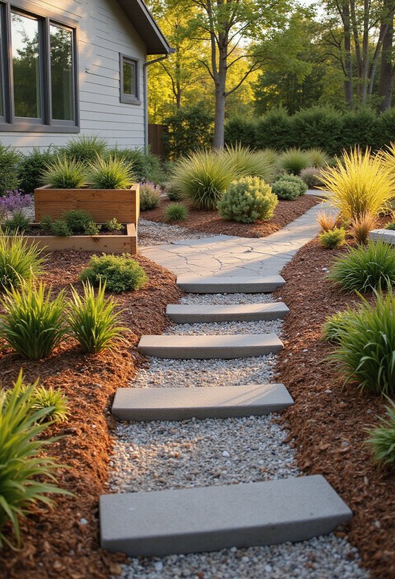 naturally draining low maintenance patio construction