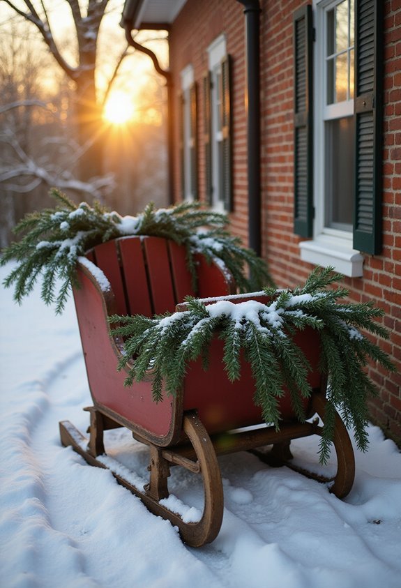 nostalgic timeless christmas sleigh display