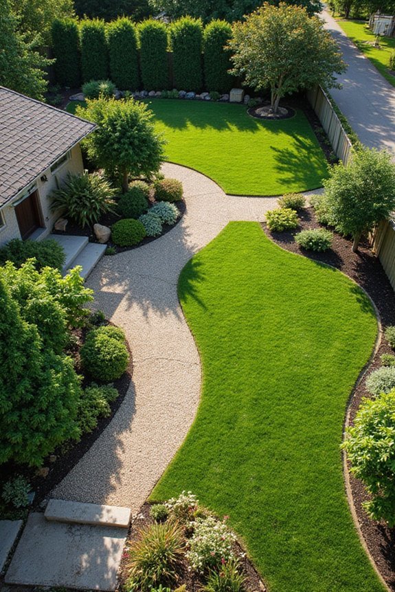 open fenced front yard