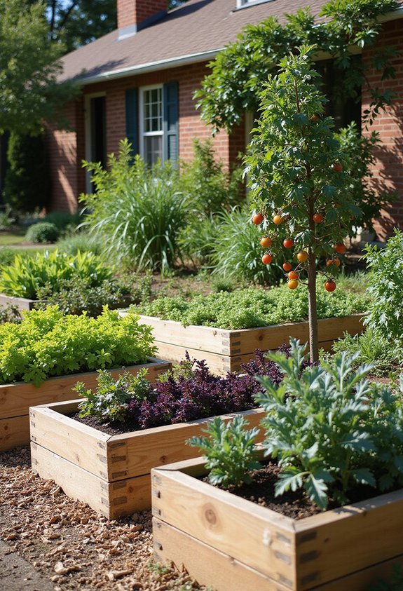 organized efficient visually appealing garden beds