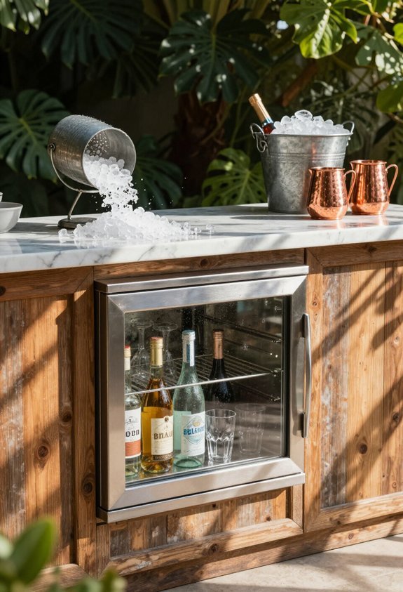 organized outdoor beverage station