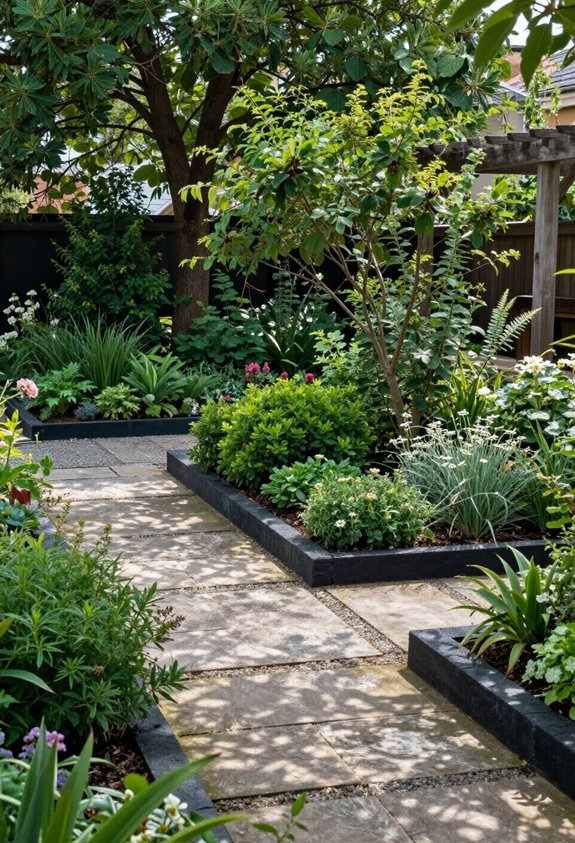 organized side yard gardens