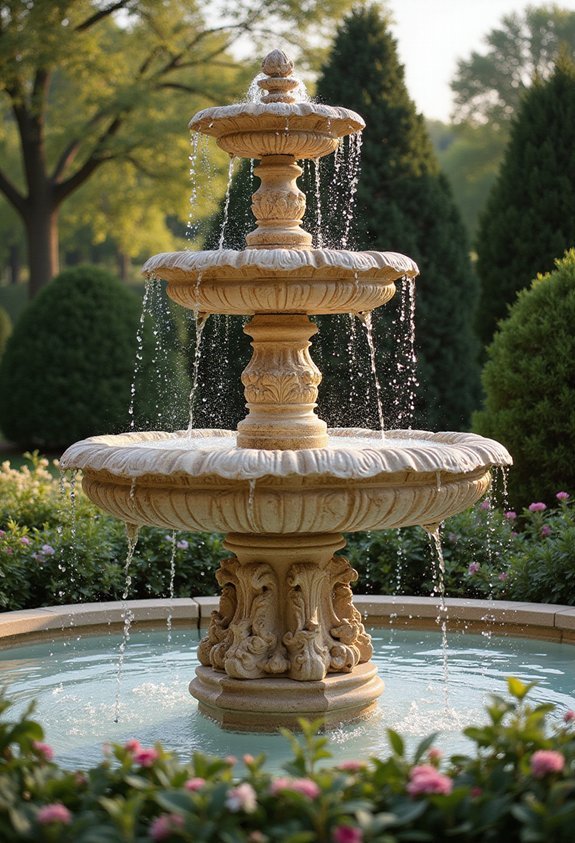 ornate elevated dramatic statement fountain