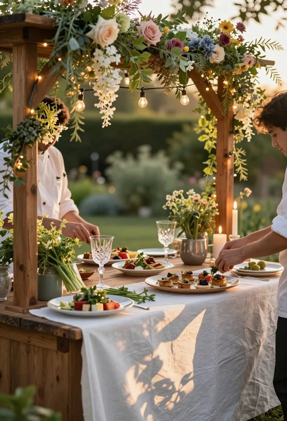 outdoor culinary experience setup