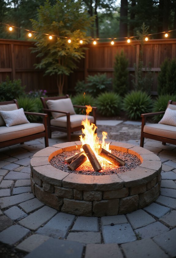 outdoor entertainment with paver patio
