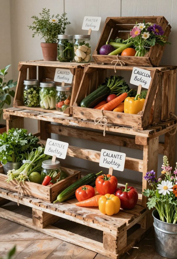 pallet wood display stand