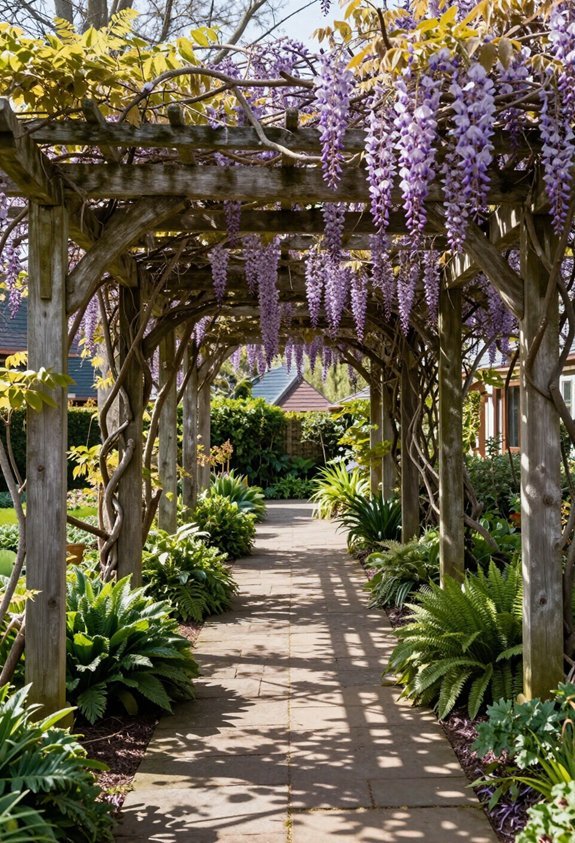pergola with draping vines