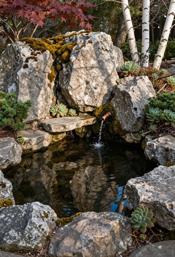 pond integration in rock garden