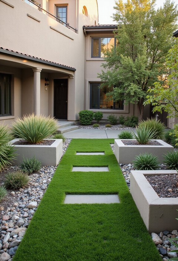 practical natural looking artificial turf landscaping