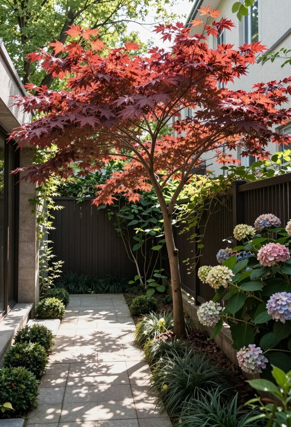 pruned tree creates entry canopy