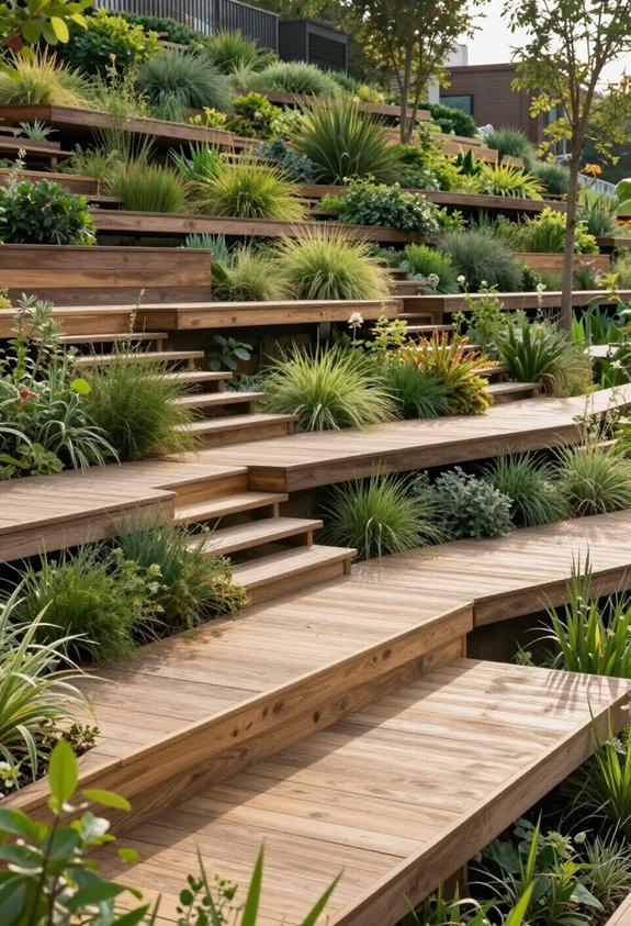 raised deck on sloped terrain