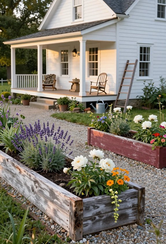 reclaimed wood garden borders