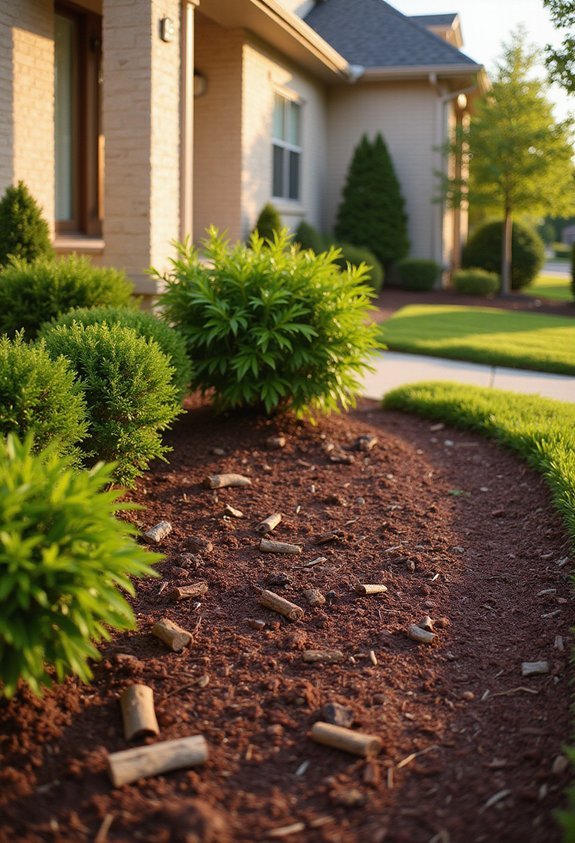 refresh garden beds with fresh mulch