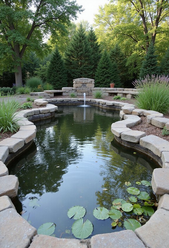 relaxing outdoor gathering water feature