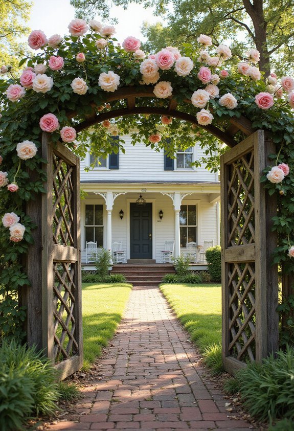 romantic rustic vertical rose displays