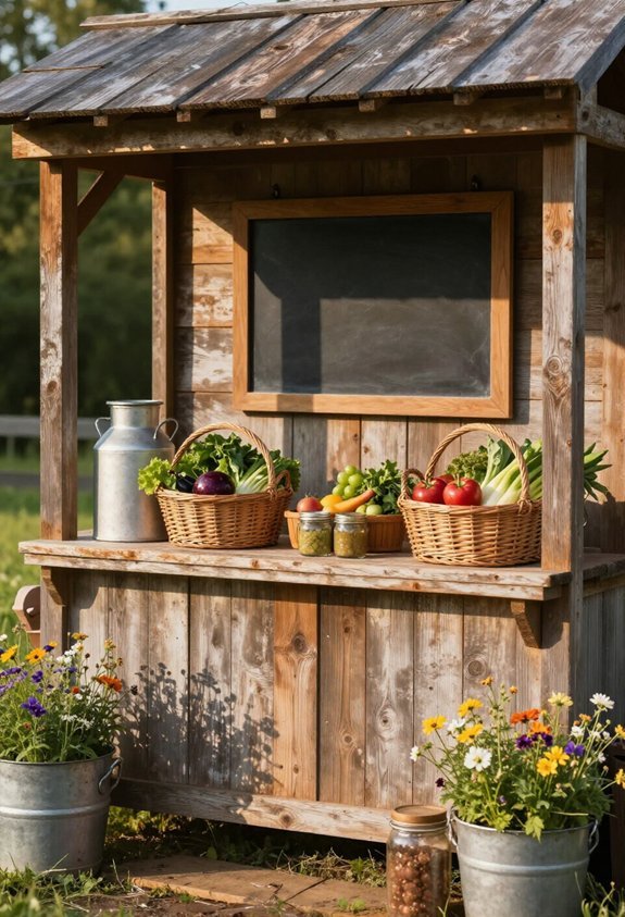 rustic chalkboard produce display