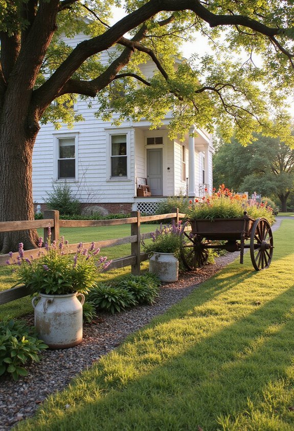 rustic farmhouse garden decor accents