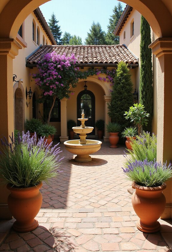 rustic mediterranean garden courtyard aesthetic