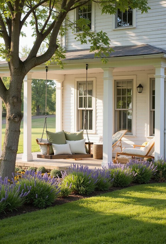 rustic porch swing cozy farmhouse vibes