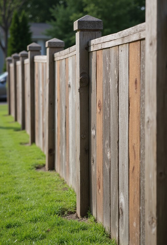 rustic reclaimed wood fence design