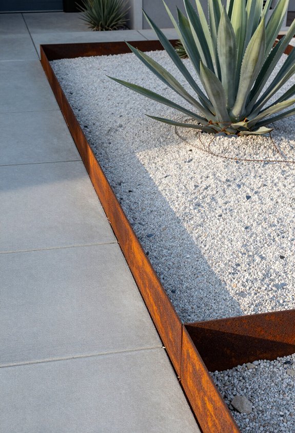 rustic steel garden edging