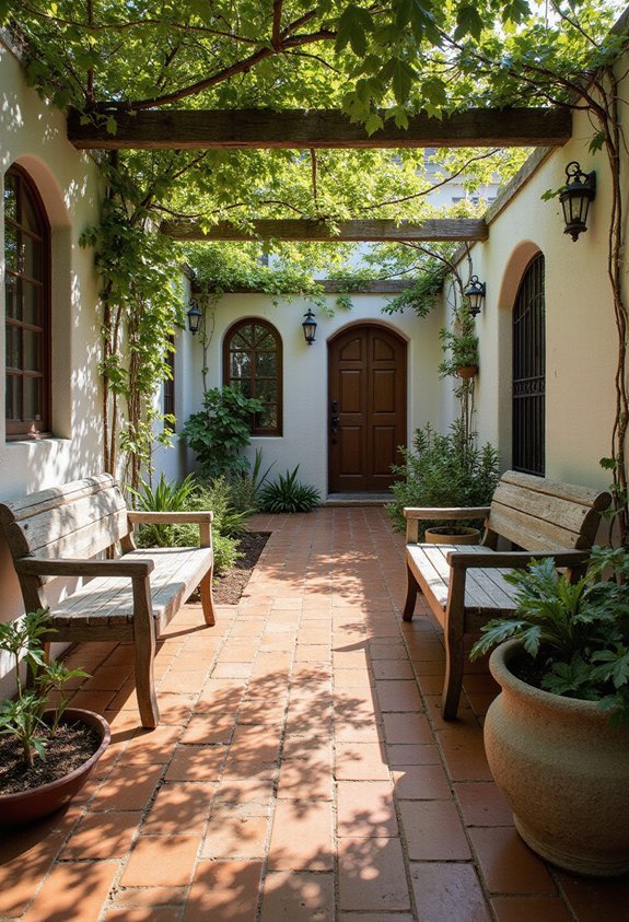 rustic weathered inviting spanish seating