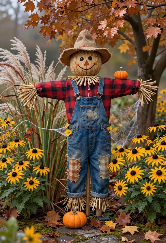 scarecrows enhance garden depth