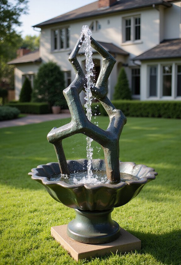 sculptural fountains artistic outdoor water features