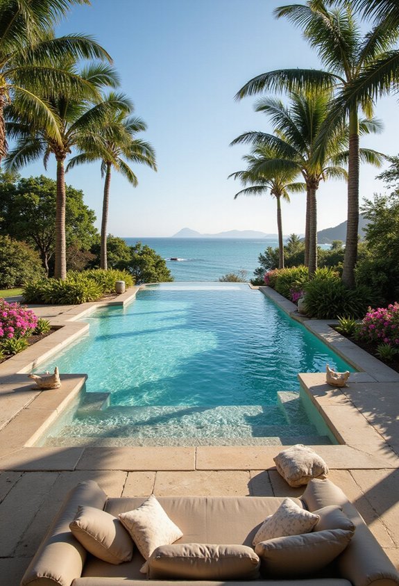 seamless horizon blending recirculating pool design