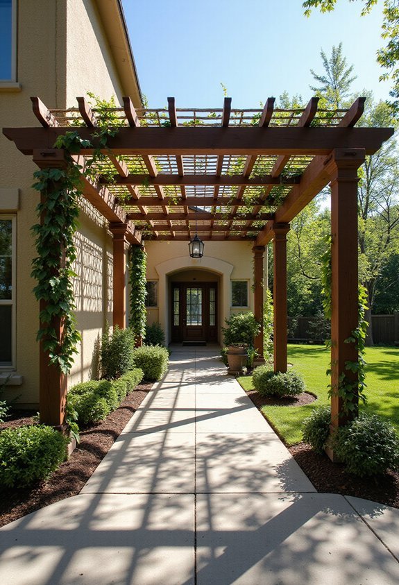 seamless shade extending home entrance structure