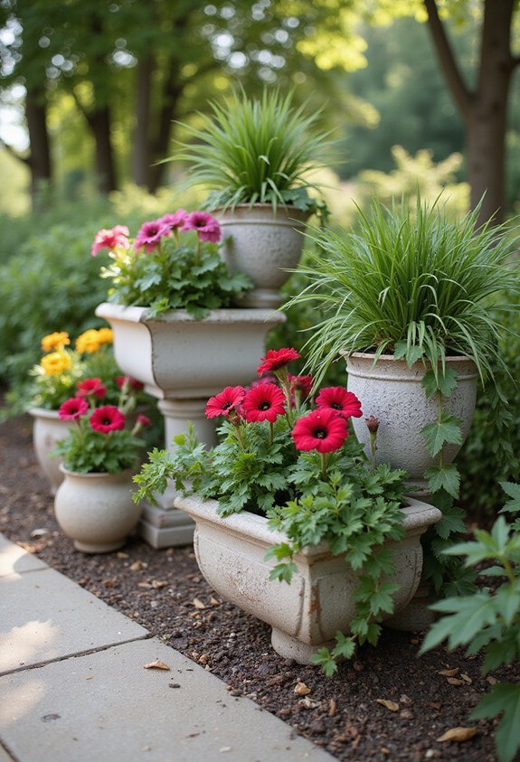 seasonal flexible minimal maintenance container gardens