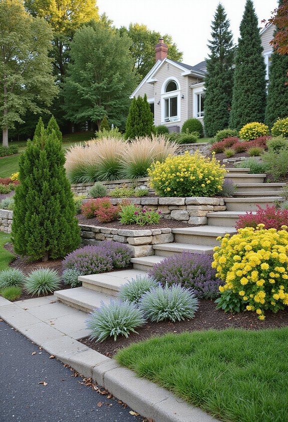 seasonal yard maintenance for sloped plants