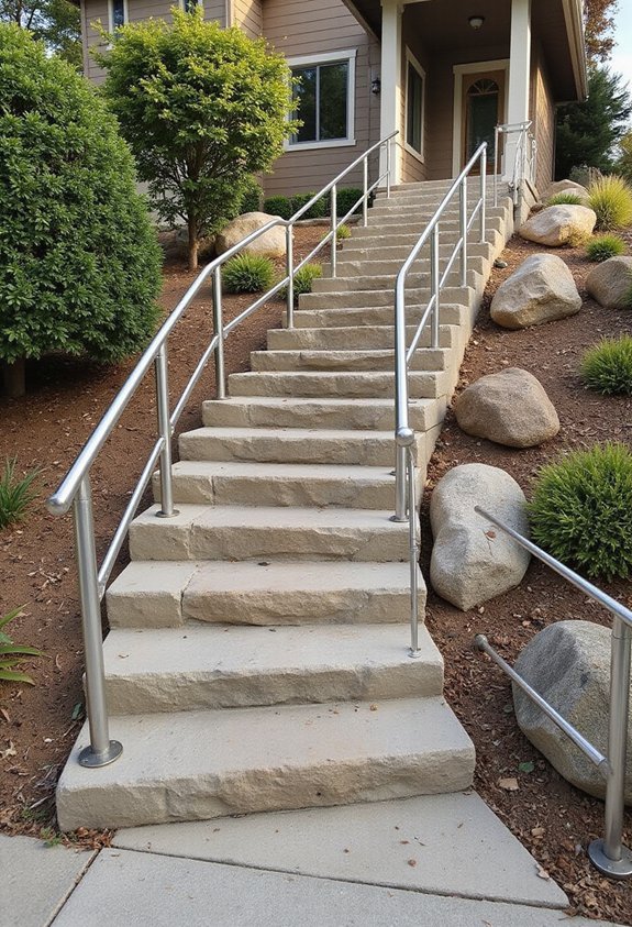 secure stable well lit front yard pathways