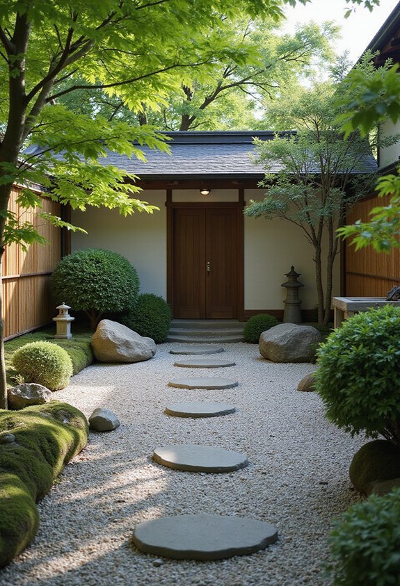 serene balanced minimalist japanese zen garden