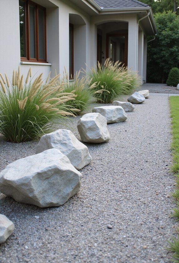 serene minimalist stone landscaping design