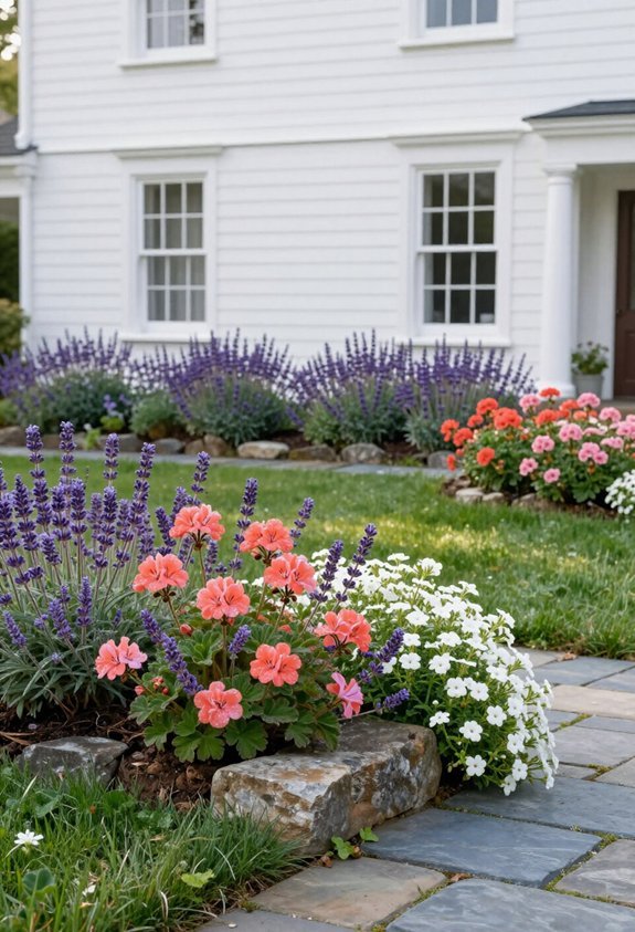 soft cascading flower borders