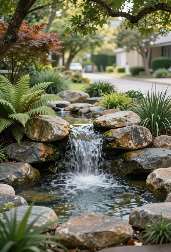soothing water feature installation