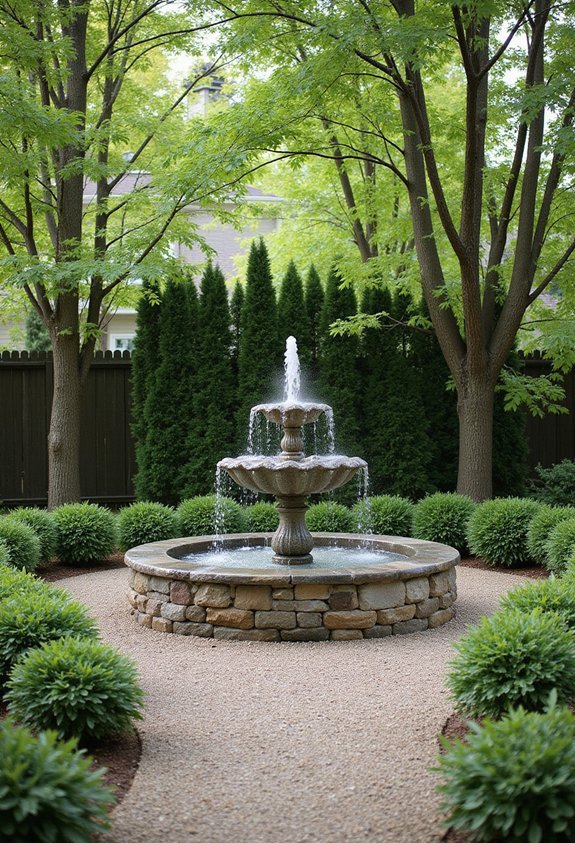 soothing water features tranquil front yard