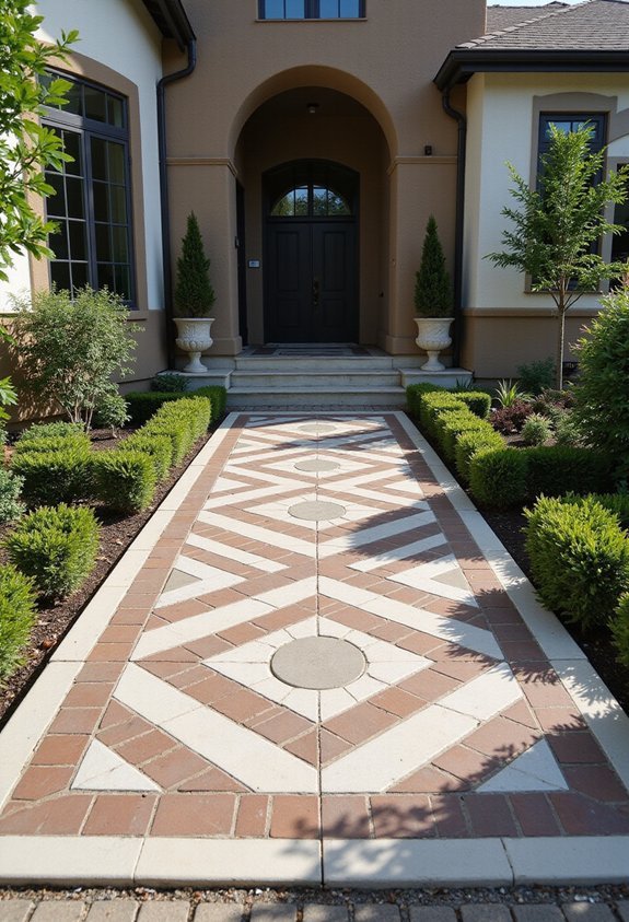 sophisticated geometric patterned patio surfaces