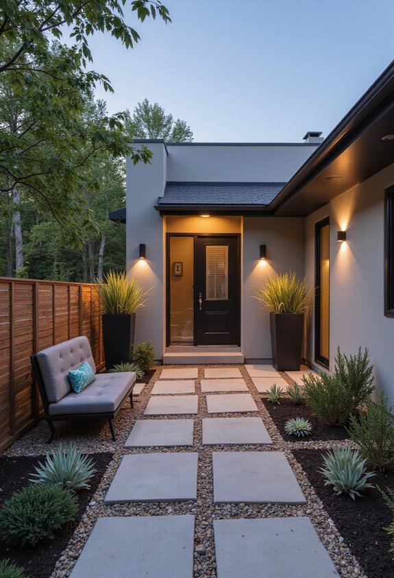 space maximizing front patio design